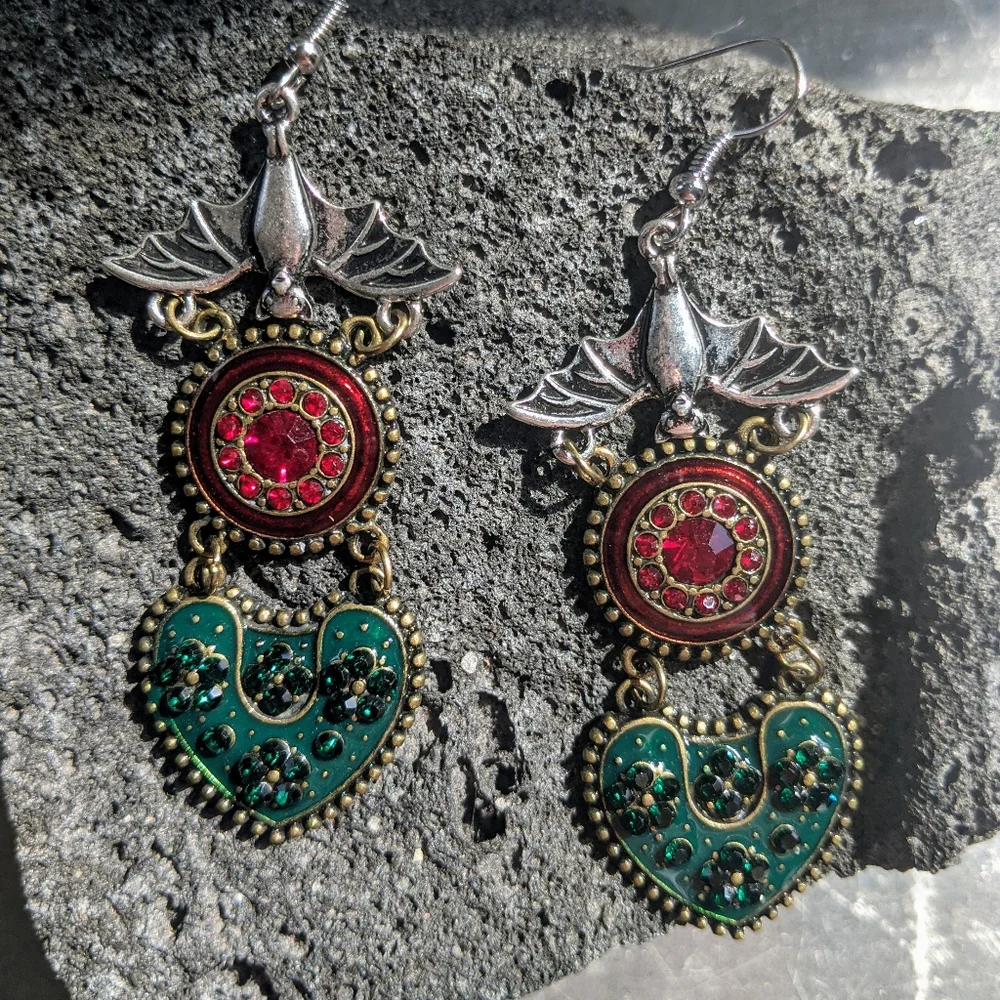 Bats Can Be Glam Rhinestone Earrings